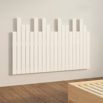 Sängynpääty seinälle valkoinen 127,5x3x80 cm täysi mänty