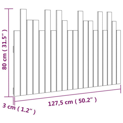 Valkoinen sängynpääty seinälle Caldari 127,5x3x80cm (mänty)