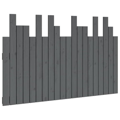 Sängynpääty seinälle harmaa 127,5x3x80 cm täysi mänty