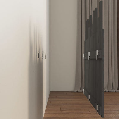 Sängynpääty seinälle harmaa 127,5x3x80 cm täysi mänty