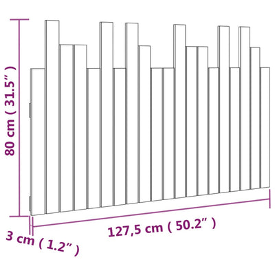 Harmaa sängynpääty seinälle Caldari 127,5x3x80cm (mänty)
