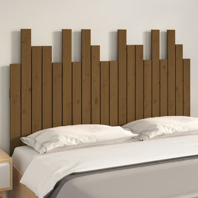 Sängynpääty seinälle hunajanruskea 127,5x3x80 cm täysi mänty