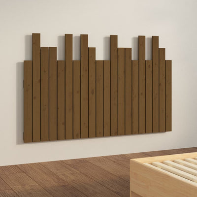 Sängynpääty seinälle hunajanruskea 127,5x3x80 cm täysi mänty