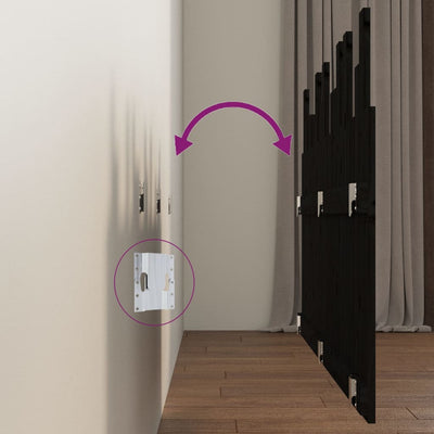 Musta sängynpääty seinälle Caldari 146,5x3x80cm (mänty)