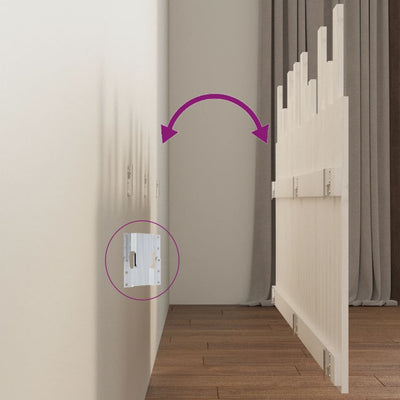 Valkoinen sängynpääty seinälle Caldari 159,5x3x80cm (mänty)