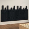 Sängynpääty seinälle musta 159,5x3x80 cm täysi mänty