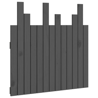 Sängynpääty seinälle harmaa 82,5x3x80 cm täysi mänty