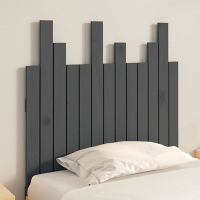 Sängynpääty seinälle harmaa 82,5x3x80 cm täysi mänty