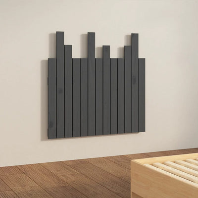 Sängynpääty seinälle harmaa 82,5x3x80 cm täysi mänty