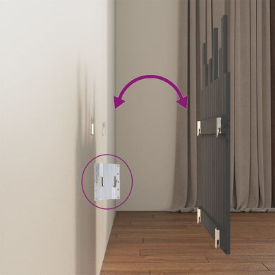 Harmaa sängynpääty seinälle Caldari 82,5x3x80cm (mänty)