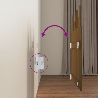 Hunajanruskea sängynpääty seinälle Caldari 82,5x3x80cm (mänty)