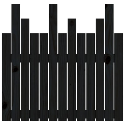 Sängynpääty seinälle musta 82,5x3x80 cm täysi mänty