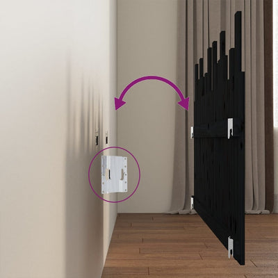 Musta sängynpääty seinälle Caldari 166x3x80cm (mänty)