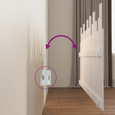 Valkoinen sängynpääty seinälle Caldari 185x3x80cm (mänty)