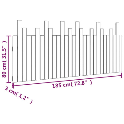 Valkoinen sängynpääty seinälle Caldari 185x3x80cm (mänty)