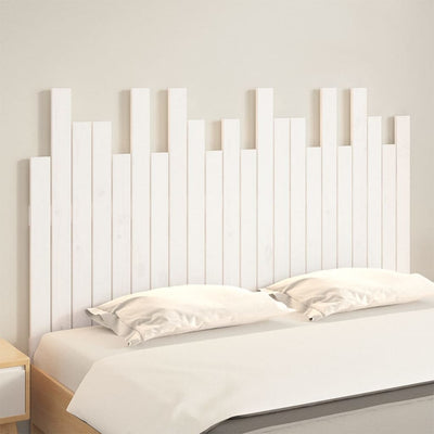 Sängynpääty seinälle valkoinen 140x3x80 cm täysi mänty