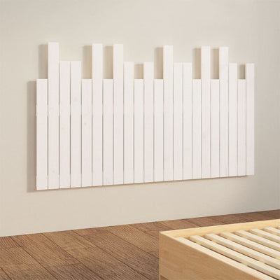 Sängynpääty seinälle valkoinen 140x3x80 cm täysi mänty