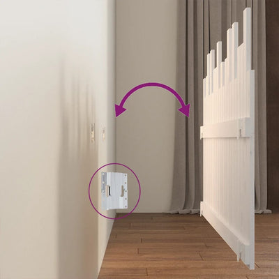 Valkoinen sängynpääty seinälle Caldari 140x3x80cm (mänty)