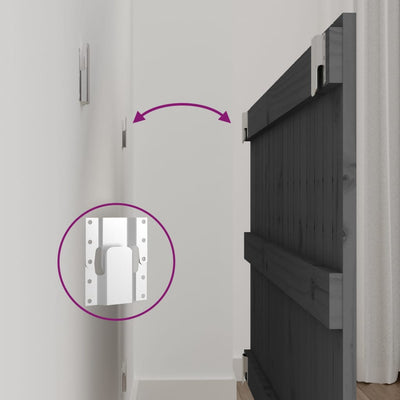 Harmaa sängynpääty seinälle Virvora 108x3x60cm (mänty)