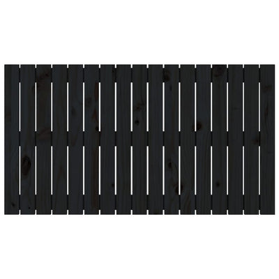 Sängynpääty seinälle musta 108x3x60 cm täysi mänty