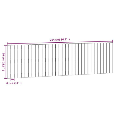 Harmaa sängynpääty seinälle Virvora 204x3x60cm (mänty)