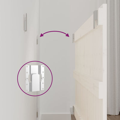 Valkoinen sängynpääty seinälle Virvora 95,5x3x60cm (mänty)