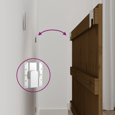 Hunajanruskea sängynpääty seinälle Virvora 95,5x3x60cm (mänty)