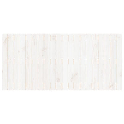 Sängynpääty seinälle valkoinen 127,5x3x60 cm täysi mänty