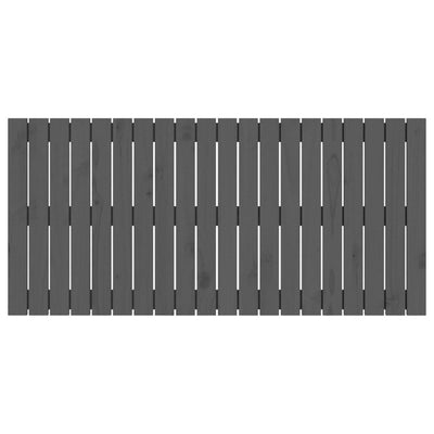 Sängynpääty seinälle harmaa 127,5x3x60 cm täysi mänty