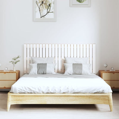 Sängynpääty seinälle valkoinen 147x3x60 cm täysi mänty
