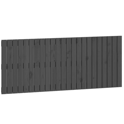 Sängynpääty seinälle harmaa 147x3x60 cm täysi mänty