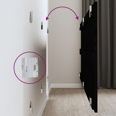 Musta sängynpääty seinälle Virvora 159,5x3x60cm (mänty)