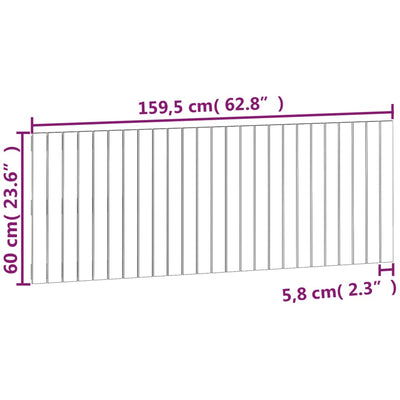 Musta sängynpääty seinälle Virvora 159,5x3x60cm (mänty)