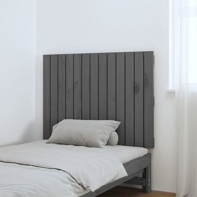 Sängynpääty seinälle harmaa 82,5x3x60 cm täysi mänty