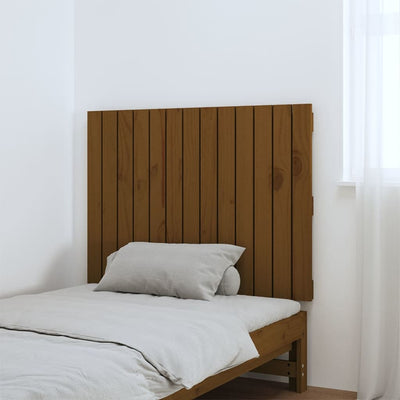 Sängynpääty seinälle hunajanruskea 82,5x3x60 cm täysi mänty