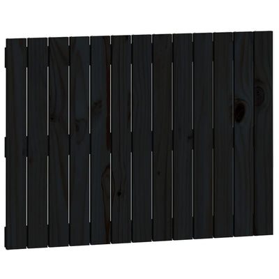 Sängynpääty seinälle musta 82,5x3x60 cm täysi mänty