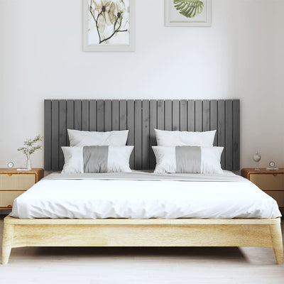 Sängynpääty seinälle harmaa 166x3x60 cm täysi mänty