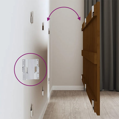 Hunajanruskea sängynpääty seinälle Virvora 166x3x60cm (mänty)