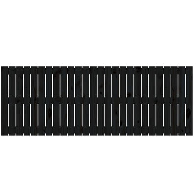 Sängynpääty seinälle musta 166x3x60 cm täysi mänty