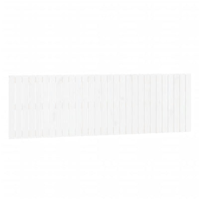 Sängynpääty seinälle valkoinen 185x3x60 cm täysi mänty
