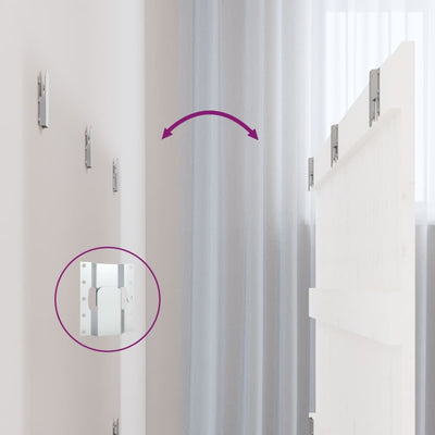 Valkoinen sängynpääty seinälle Virvora 185x3x60cm (mänty)