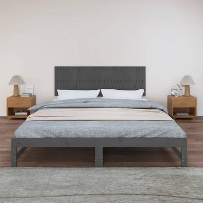 Sängynpääty seinälle harmaa 185x3x60 cm täysi mänty
