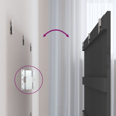 Harmaa sängynpääty seinälle Virvora 185x3x60cm (mänty)