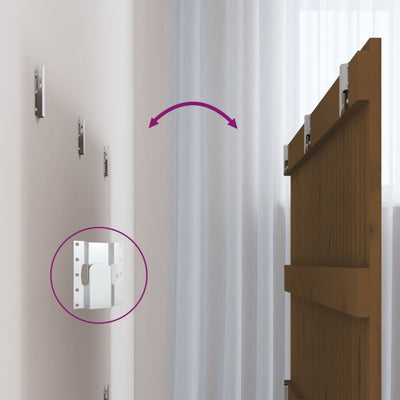 Hunajanruskea sängynpääty seinälle Virvora 185x3x60cm (mänty)