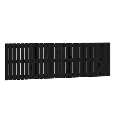 Sängynpääty seinälle musta 185x3x60 cm täysi mänty