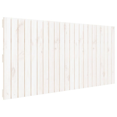 Sängynpääty seinälle valkoinen 140x3x60 cm täysi mänty