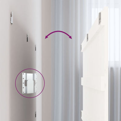 Valkoinen sängynpääty seinälle Virvora 140x3x60cm (mänty)