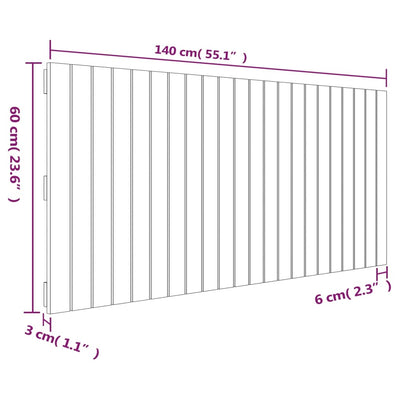Sängynpääty seinälle harmaa 140x3x60 cm täysi mänty