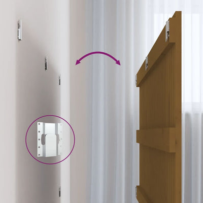 Hunajanruskea sängynpääty seinälle Virvora 140x3x60cm (mänty)