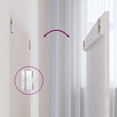 Valkoinen sängynpääty seinälle Virvora 108x3x90cm (mänty)